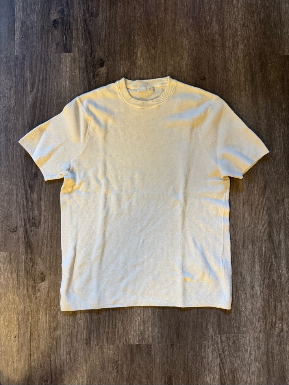 Zara Cream Short Sleeve Knit Tee